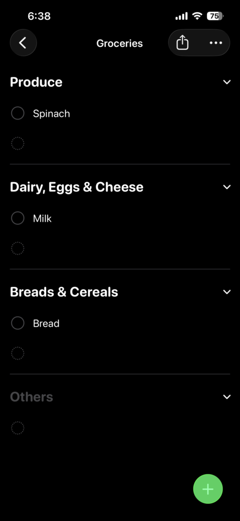 Apple Reminders grocery list auto categorize sorting items into store aisles how to make a grocery list on iphone