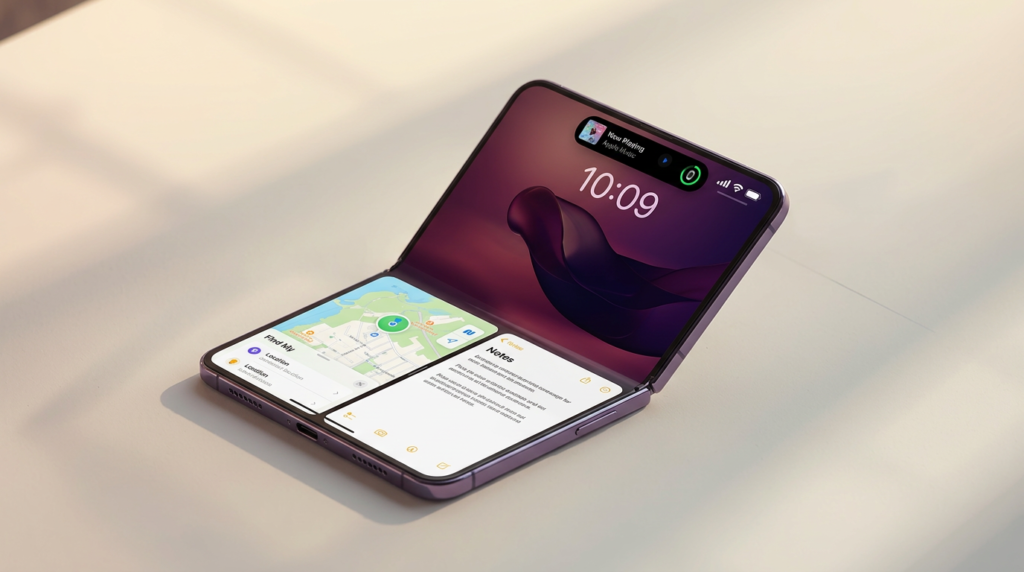 apple foldable iphone mockup concept design