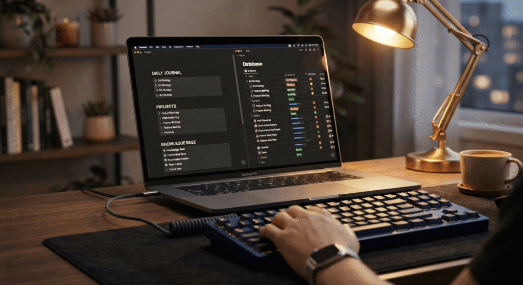 Digital note taking and project tracking using cloud productivity apps