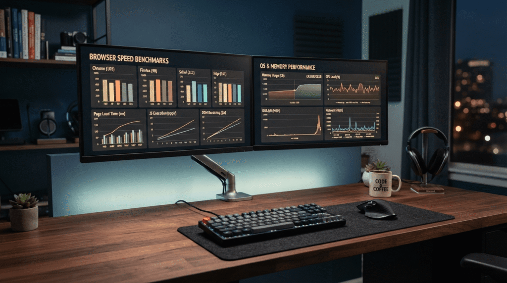 Side by side laptop comparison testing which operating system is optimized for web apps