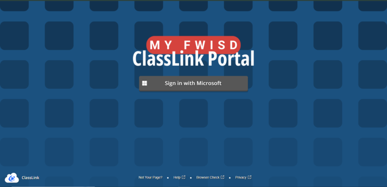 fwisd apps ClassLink portal login screen