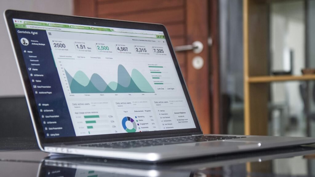 Laptop screen with performance data illustrating proven ways to make money online