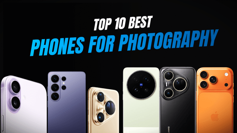 Featured graphic displaying top 10 best phones for photography with rear camera modules