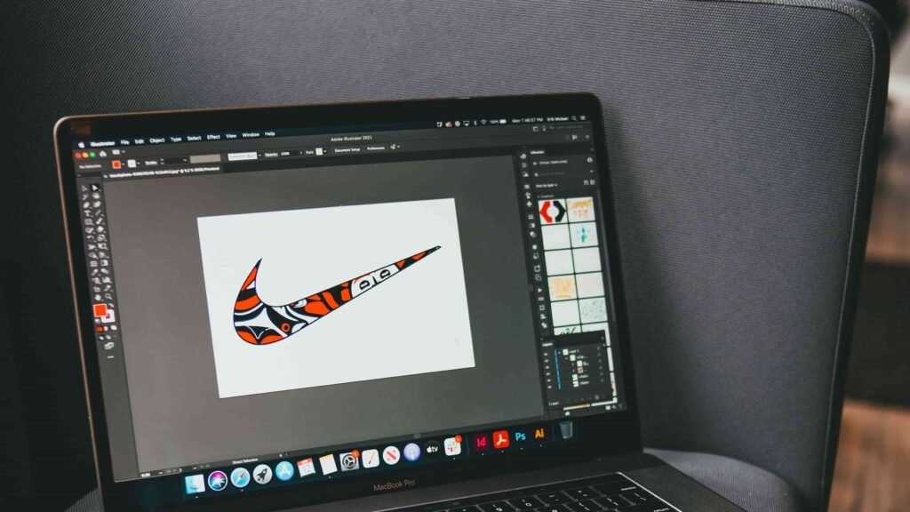 Print on demand design workspace on laptop illustrating legit ways to make money online